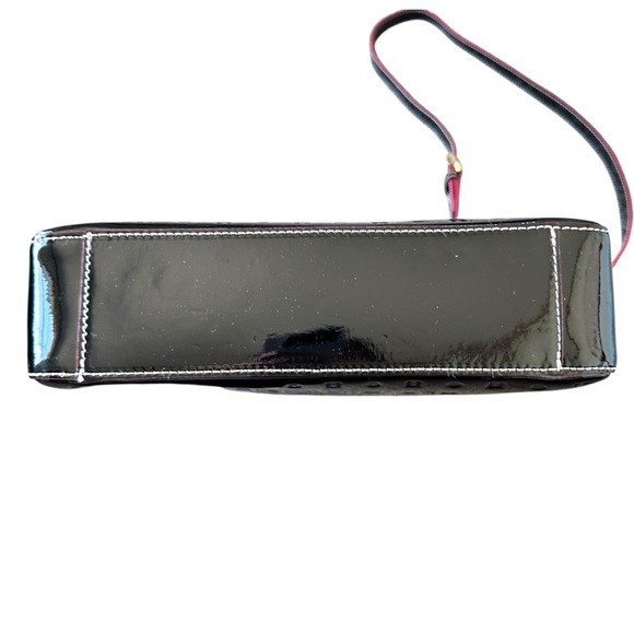 ARCADIA Crossbody Purse & Wallet Set Textured Design Black Patent Leather - Picture 8 of 16